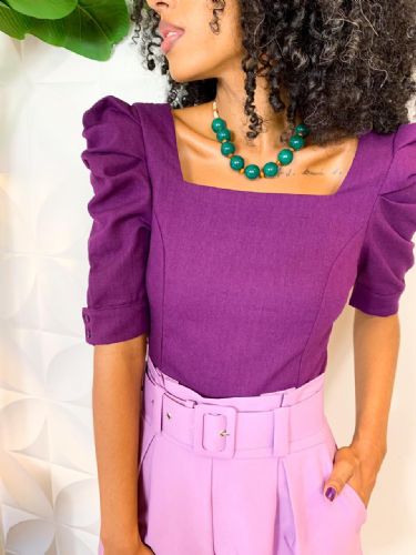BLUSA CROPPED C/ ELASTEX